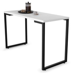 Mesa de Cozinha Multiuso Lanche Rápido Estilo Industrial 120x50cm BP Prattica F02 Branco - Mpozenato - 1