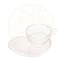 Ver imagem 1 de Xícara de Chá de Cristal com Prato Coração Pearl 180ml