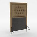 Ver imagem 2 de Kit Cabeceira Estofada Decorativa Pegasus e Calçadeira Sagitarius 90 Para Cama de Solteiro Sued Capu