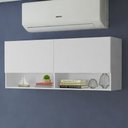 Ver imagem 1 de Armário Aéreo para Escritório com Nicho e Prateleira 120cm Branco Madesa