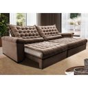 Ver imagem 1 de Sofá Retrátil e Reclinável 2,35m Molas Ensacadas Cama inBox Big Space com Bordado 3D Velusoft