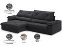Ver imagem 3 de Sofá com Carregador Usb e Molas no Assento Retrátil Reclinável Nice 2,10m Linho Soft - Netsofas