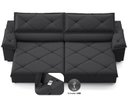 Ver imagem 4 de Sofá com Carregador Usb e Molas no Assento Retrátil Reclinável Nice 2,10m Linho Soft - Netsofas