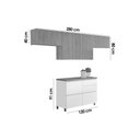 Ver imagem 3 de Cozinha Completa Rainha 4 Peças (3aéreos+1balcão) C4p159 Nature/branco - Nesher