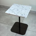 Ver mais imagens de Mesa Lateral Atria Base Laca Marrom Quadrada Tampo Mármore Carrara