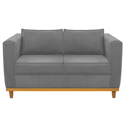Sofá 2 Lugares Europa Suede Cinza - Am Decor - 3