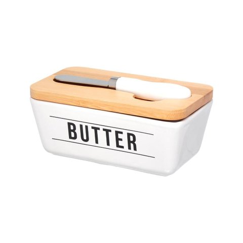 Manteigueira Manhattan Branca Com espátula - Haüskraft