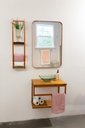 Ver imagem 2 de ESPELHO LUXO RETANGULAR RETRÔ 90X60CM BANHEIRO SALA QUARTO HALL MOLDURA ROSE GOLD