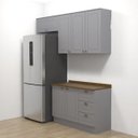 Ver imagem 7 de Cozinha Compacta 200cm 3 Peças 6 Portas 3 Gavetas com Tampo Americana Henn - Cinza/nature