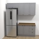 Ver imagem 6 de Cozinha Compacta 200cm 3 Peças 6 Portas 3 Gavetas com Tampo Americana Henn - Cinza/nature