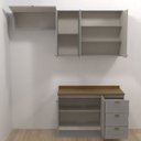 Ver imagem 2 de Cozinha Compacta 200cm 3 Peças 6 Portas 3 Gavetas com Tampo Americana Henn - Cinza/nature