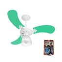 Ver imagem 1 de Ventilador Teto Super Baby Colors 3pás Mdf Branco/verde 220v+controle Venti-delta