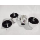 Ver imagem 2 de Kit 6 Pés para Sofás Estofados Ágata Cromado Altura 6cm Poltronas Rack e Etc