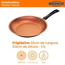 Ver imagem 5 de Frigideira Antiaderente Pro-flon Topázio Preto 22cm - Brinox