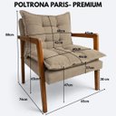 Ver imagem 6 de Poltrona Confortável Sala de Estar Design Elegante Estrutura Madeira Estofado Bouclê Sofisticado