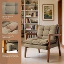 Ver imagem 4 de Poltrona Confortável Sala de Estar Design Elegante Estrutura Madeira Estofado Bouclê Sofisticado