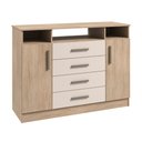 Ver imagem 2 de Cômoda Sapateira Grande 2 Portas 4 Gavetas com Nichos para Quarto Corrediças Telescópicas Design Mod