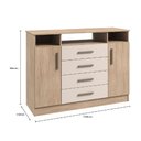 Ver imagem 4 de Cômoda Sapateira Grande 2 Portas 4 Gavetas com Nichos para Quarto Corrediças Telescópicas Design Mod