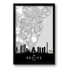 Quadro Mapa Urbano Cidade de Recife Pernambuco – 40x60cm - 1