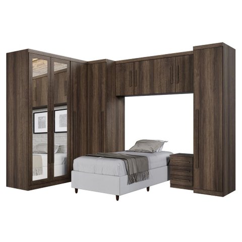 Guarda Roupa Modulado Dallas 6 Módulos 9 Portas de Bater 6 Gavetas