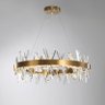 Lustre de cristal dourado moderno, luminária com design redondo para sala de jantar - dia 80cm - 3 C - 3