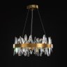 Lustre de cristal dourado moderno, luminária com design redondo para sala de jantar - dia 80cm - 3 C - 5
