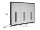 Ver imagem 3 de Guarda-roupa 6 Portas Cinamomo/off White Athos 2.78 D'doro