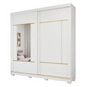 Ver imagem 2 de Guarda-Roupa Casal 229cm MDF 2 Portas de Correr com Pés e 2 Espelhos Talin Branco