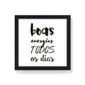 Quadro Decorativo Boas Energias Fundo Branco - 30x30cm (Moldura caixa em laca preta) - Arte Maníacos - 1