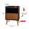 Mesa de Cabeceira Pés Palito Retrô Jessica Cor Preto / Cinamomo - Comprar Moveis em Casa - 2