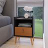 Mesa de Cabeceira Pés Palito Retrô Jessica Cor Preto / Cinamomo - Comprar Moveis em Casa - 1
