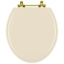 Ver imagem 1 de Assento Sanitário Laqueado Convencional Oval Bege Claro - Ferragem Dourada