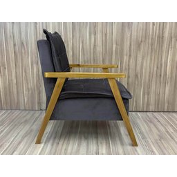 Poltrona Decorativa 1 Lugar Marrom Paloma - 3