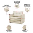 Ver imagem 3 de Poltrona Cama Retrátil Solteiro Milenni Veludo Bege B03 - D’Rossi
