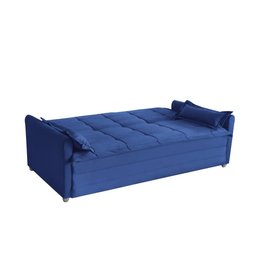 Sofá Cama 2,00m 3 Lugares Suede Vienna Azul - 5