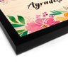 Quadro Decorativo em Madeira Floral Agradeço - 30x30cm (Moldura caixa em laca preta) - Arte Maníacos - 2