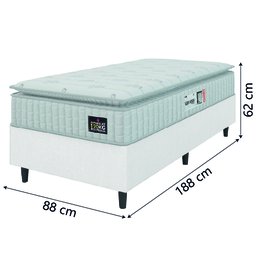 Cama Box Solteiro Colchão Espuma D33 Pillow Top Van Gogh 88x188x62cm Hellen - 4