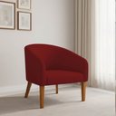 Ver imagem 1 de Poltrona Sala Decorativa Stella Pé Madeira Trapézio Castanho Veludo Marsala D03 - D’Rossi