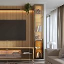Ver imagem 2 de Módulo Cristaleira 1 Porta com Vidro Reflecta com LED Neon Float 38cm - Carvalho c/ Champanhe