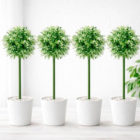 Buchinho Bucho Planta Artificial Decoração de 80cm Kit 4pçs