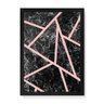 Quadro Decorativo Marmore Faixas Rosas - 23x16,25cm (Moldura em laca preta) - Arte Maníacos - 1