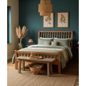 Cama de Casa Verona King Size 1,95 X 2,05 - Madeira Maciça - Móveis de Gramado - ( Cor Castanho )