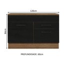 Ver imagem 3 de Balcão Gabinete de Pia Cozinha 120 x 60 cm 1 Porta 2 Gavetas Rustic/Preto (Com Tampo) Agata Madesa