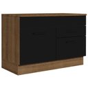 Ver imagem 1 de Balcão Gabinete de Pia Cozinha 120 x 60 cm 1 Porta 2 Gavetas Rustic/Preto (Com Tampo) Agata Madesa