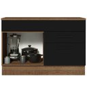 Ver imagem 4 de Balcão Gabinete de Pia Cozinha 120 x 60 cm 1 Porta 2 Gavetas Rustic/Preto (Com Tampo) Agata Madesa