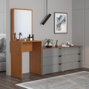 Ver imagem 1 de Cômoda Penteadeira 6 Gavetas com Espelho 209cm Porto Politorno Móveis