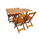 Ver imagem 1 de Kit Mesa 120x70 Dobrável em Madeira Maciça com 4 Cadeiras