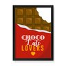 Quadro Decorativo Choco Lovers Mordido Vemelho - 23x16,25cm (Moldura caixa em laca preta) - Arte Man - 1