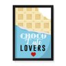 Quadro Decorativo Choco Lovers Mordido Azul - 23x16,25cm (Moldura caixa em laca preta) - Arte Maníac - 1