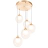 Lustre Pendente New Cobre Quíntuplo Harmony Bolinha Ambar - 2